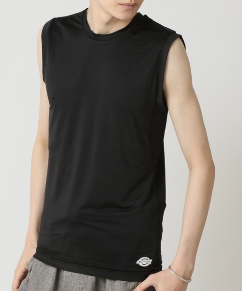Dickies(ディッキーズ)の「Dickies 接触冷感 吸水速乾 インナー クイックドライ 半袖Tシャツ&ノースリーブ&タンクトップ(Tシャツ/カットソー・メンズ・ブラック系3/ブラック系2/ブラック系1・L/M)」の1枚目の写真