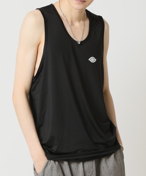 Dickies(ディッキーズ)の「Dickies 接触冷感 吸水速乾 インナー クイックドライ 半袖Tシャツ&ノースリーブ&タンクトップ(Tシャツ/カットソー・メンズ・ブラック系3/ブラック系2/ブラック系1・L/M)」の2枚目の写真
