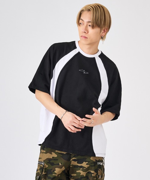 RE730(アールイーセブンサーティー)の「スポーツストリートのTシャツ(Tシャツ/カットソー・メンズ・ブラック/オフホワイト/ブラック×ホワイト・MEDIUM/LARGE)」の10枚目の写真