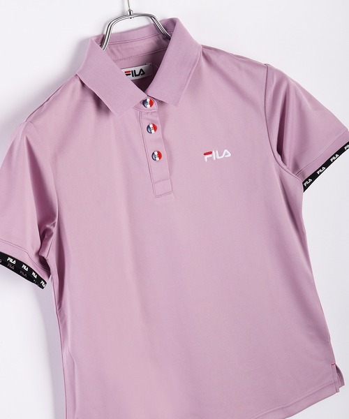 セール】FILA レディース ジャガードメッシュ 半袖ポロシャツ UV