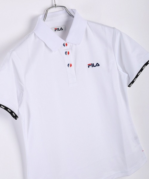 セール】FILA レディース ジャガードメッシュ 半袖ポロシャツ UV