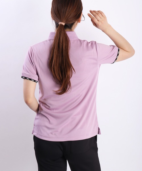 セール】FILA レディース ジャガードメッシュ 半袖ポロシャツ UV