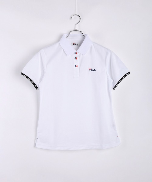 レディースポロシャツ メッシュ ホワイト セール】FILA レディース ジャガードメッシュ 半袖ポロシャツ UV
