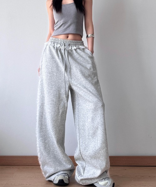 レーススウェットパンツ/バックポケットレースデザイン