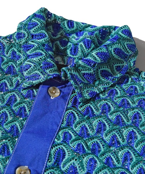 ALDIES（アールディーズ）の「Mesh Unevenness Shirts / メッシュアンイーブンネスシャツ（シャツ/ブラウス・メンズ・グリーン/レッド/グレー・MEDIUM/LARGE/SMALL）」の5枚目の写真