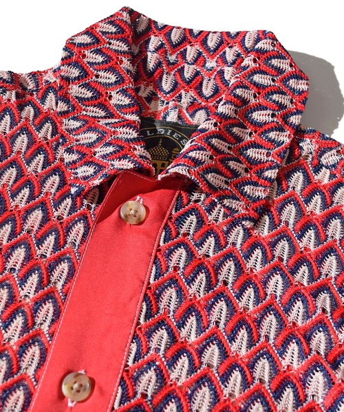 ALDIES（アールディーズ）の「Mesh Unevenness Shirts / メッシュアンイーブンネスシャツ（シャツ/ブラウス・メンズ・グリーン/レッド/グレー・MEDIUM/LARGE/SMALL）」の9枚目の写真