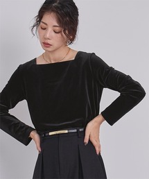 carla カーラ 黒 ベロア 長袖 トップス ベロア」に該当するトップス（ブラック/黒色系・長袖