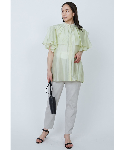 セール】【WEB限定】シアーテンセルラッフルブラウス（シャツ