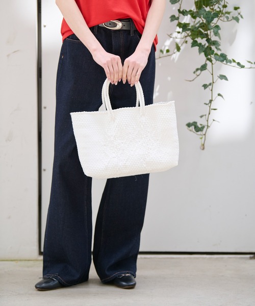 Moon Bird（ムーンバード）の「【MOON BIRD/ムーンバード】手編みのメルカドバッグ/TANPIN/横長/手編み（かごバッグ・レディース・ライトブラウン/ブラック系その他/シルバー/ブルー系その他/ストライプ/ホワイト/ブラック系その他2/ブラック系その他3・フリー）」の10枚目の写真