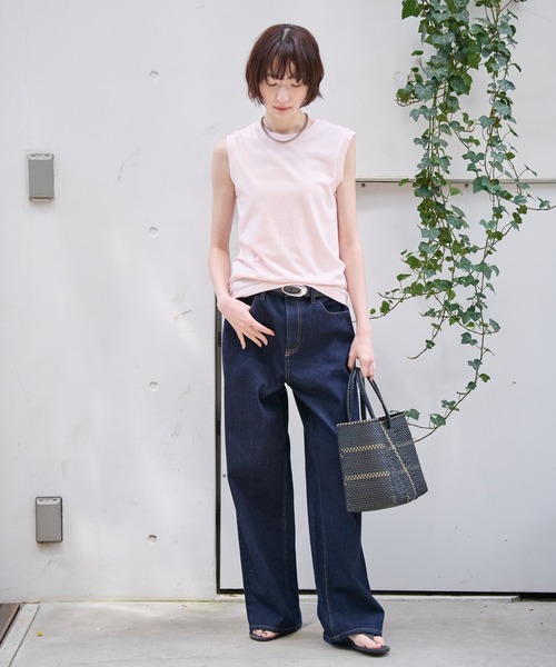 Moon Bird（ムーンバード）の「【MOON BIRD/ムーンバード】手編みのメルカドバッグ/TANPIN/横長/手編み（かごバッグ・レディース・ライトブラウン/ブラック系その他/シルバー/ブルー系その他/ストライプ/ホワイト/ブラック系その他2/ブラック系その他3・フリー）」の14枚目の写真