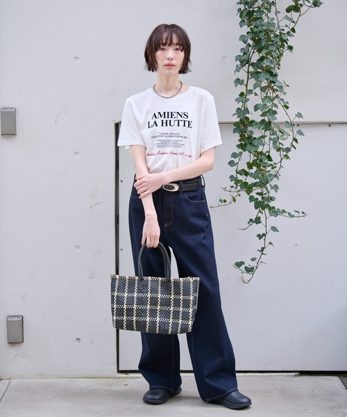 Moon Bird（ムーンバード）の「【MOON BIRD/ムーンバード】手編みのメルカドバッグ/TANPIN/横長/手編み（かごバッグ・レディース・ライトブラウン/ブラック系その他/シルバー/ブルー系その他/ストライプ/ホワイト/ブラック系その他2/ブラック系その他3・フリー）」の20枚目の写真