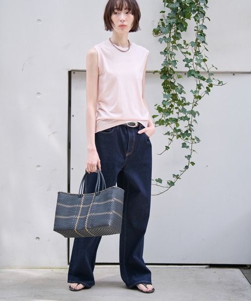 Moon Bird（ムーンバード）の「【MOON BIRD/ムーンバード】手編みのメルカドバッグ/TANPIN/横長/手編み（かごバッグ・レディース・ライトブラウン/ブラック系その他/シルバー/ブルー系その他/ストライプ/ホワイト/ブラック系その他2/ブラック系その他3・フリー）」の22枚目の写真