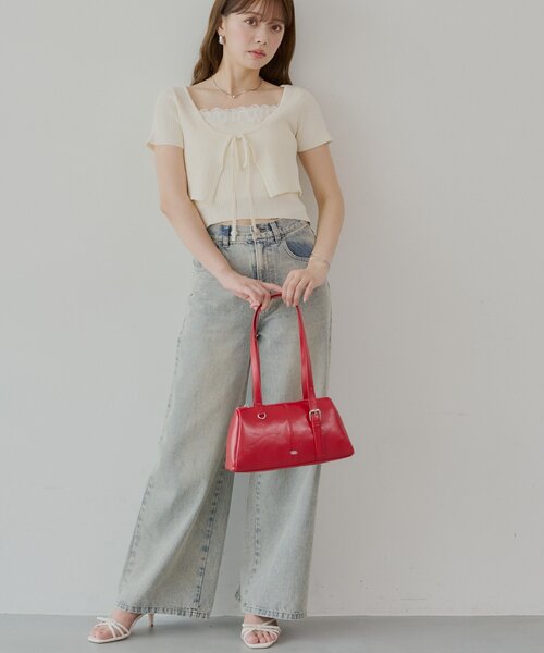 Chico(チコ)の「アシメハンドルロングスリーブボストンバッグ(ボストンバッグ・レディース・アイボリー/ブラック/レッド/シルバー・FREE)」の8枚目の写真