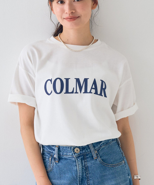 EMMA　ROUGE VIF（エマルージュヴィフ）の「【一部店舗限定】ロゴTシャツ COLMAR（Tシャツ/カットソー・レディース・ネイビー/ブラウン・フリー）」の2枚目の写真