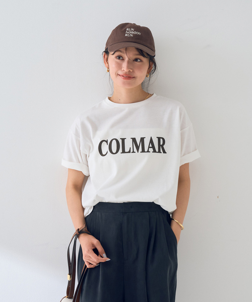 EMMA　ROUGE VIF（エマルージュヴィフ）の「【一部店舗限定】ロゴTシャツ COLMAR（Tシャツ/カットソー・レディース・ネイビー/ブラウン・フリー）」の3枚目の写真