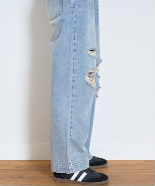 LOVETOXIC（ラブトキシック）の「【LTXC】ダメージデニムワイドパンツ（デニムパンツ・キッズ・ライトグレー/ブルー/グレー/サックスブルー・L/S/M）」の6枚目の写真