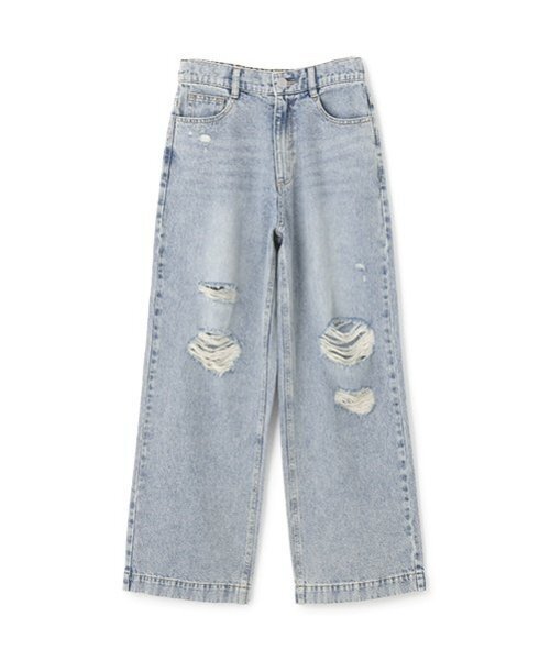 LOVETOXIC（ラブトキシック）の「【LTXC】ダメージデニムワイドパンツ（デニムパンツ・キッズ・ライトグレー/ブルー/グレー/サックスブルー・L/S/M）」の9枚目の写真