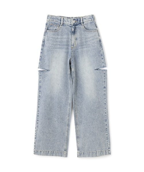 LOVETOXIC（ラブトキシック）の「【LTXC】ダメージデニムワイドパンツ（デニムパンツ・キッズ・ライトグレー/ブルー/グレー/サックスブルー・L/S/M）」の10枚目の写真