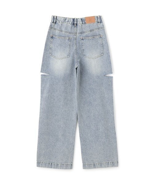 LOVETOXIC（ラブトキシック）の「【LTXC】ダメージデニムワイドパンツ（デニムパンツ・キッズ・ライトグレー/ブルー/グレー/サックスブルー・L/S/M）」の13枚目の写真