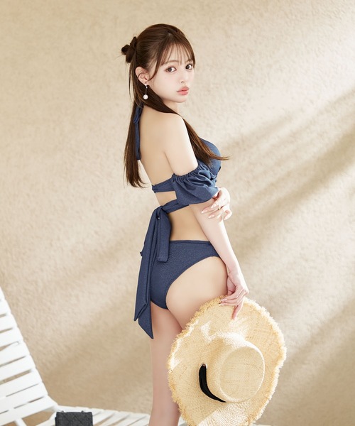 オフショルデニムビキニ 2点セット【ビキニ】【水着】（水着