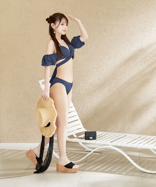オフショルデニムビキニ 2点セット【ビキニ】【水着】（水着