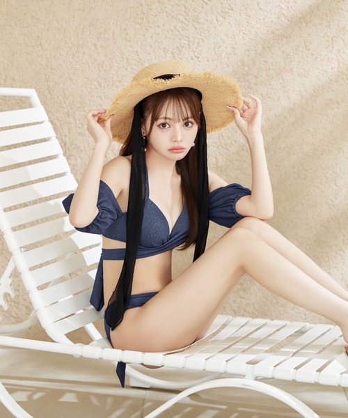 オフショルデニムビキニ 2点セット【ビキニ】【水着】（水着
