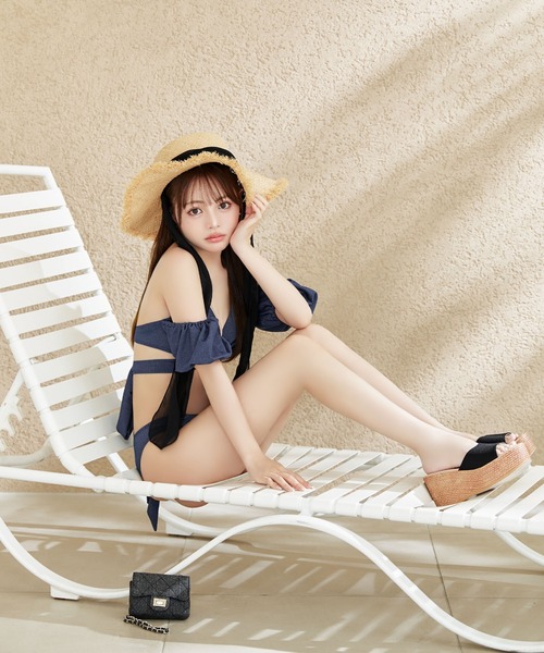 オフショルデニムビキニ 2点セット【ビキニ】【水着】（水着