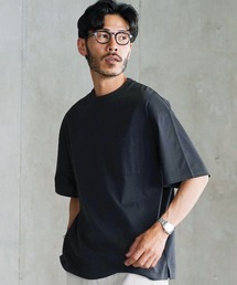 接触冷感 UVカット 吸汗速乾 プレーティング 胸ポケット付き ルーズ半袖Tシャツ カットソー