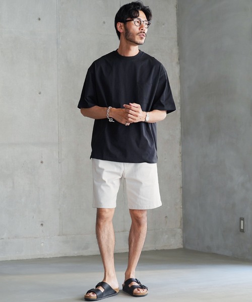 jiggys shop(ジギーズショップ)の「接触冷感 UVカット 吸汗速乾 プレーティング 胸ポケット付き ルーズ半袖Tシャツ カットソー(Tシャツ/カットソー・メンズ・ブラック/ホワイト/ベージュ系その他/スミクロ・X-LARGE/MEDIUM/LARGE)」の13枚目の写真