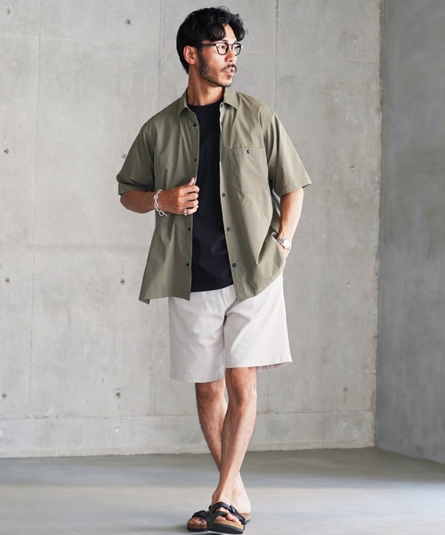 jiggys shop(ジギーズショップ)の「接触冷感 UVカット 吸汗速乾 プレーティング 胸ポケット付き ルーズ半袖Tシャツ カットソー(Tシャツ/カットソー・メンズ・ブラック/ホワイト/ベージュ系その他/スミクロ・X-LARGE/MEDIUM/LARGE)」の14枚目の写真