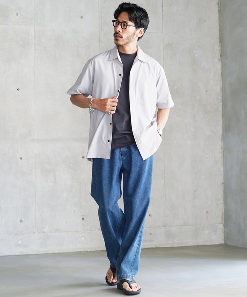 jiggys shop(ジギーズショップ)の「接触冷感 UVカット 吸汗速乾 プレーティング 胸ポケット付き ルーズ半袖Tシャツ カットソー(Tシャツ/カットソー・メンズ・ブラック/ホワイト/ベージュ系その他/スミクロ・X-LARGE/MEDIUM/LARGE)」の17枚目の写真