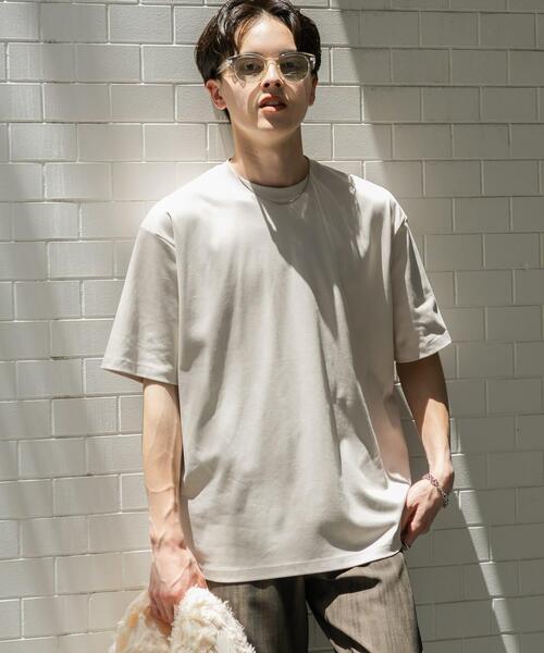 SENSE OF PLACE by URBAN RESEARCH（センスオブプレイスバイアーバンリサーチ）の「コットンスムースショートスリーブTシャツ（Tシャツ/カットソー・メンズ・ブラック/ブルー/ベージュ/ホワイト・MEDIUM/LARGE）」の3枚目の写真