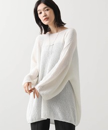 Gready Brilliant | 和紙ホールガーメントボートネックチュニック(ニット/セーター)