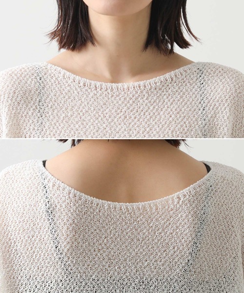 ニット セーター 和紙ホールガーメントボートネックチュニック レディース Gready Brilliant ニット セーター 和紙ホールガーメントボート