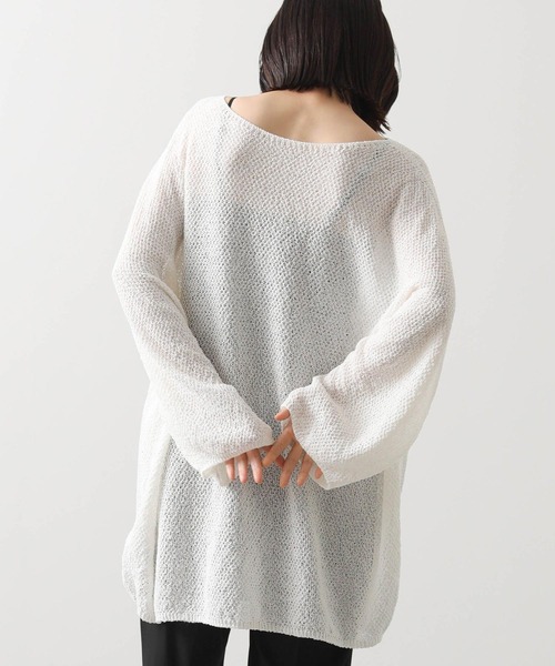 Gready Brilliant(グレディブリリアン)の「和紙ホールガーメントボートネックチュニック(ニット/セーター・レディース・オフホワイト/チャコールグレー・FREE)」の9枚目の写真