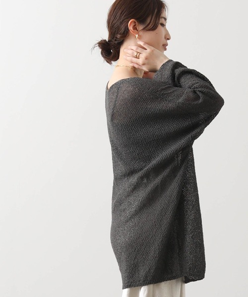Gready Brilliant(グレディブリリアン)の「和紙ホールガーメントボートネックチュニック(ニット/セーター・レディース・オフホワイト/チャコールグレー・FREE)」の20枚目の写真