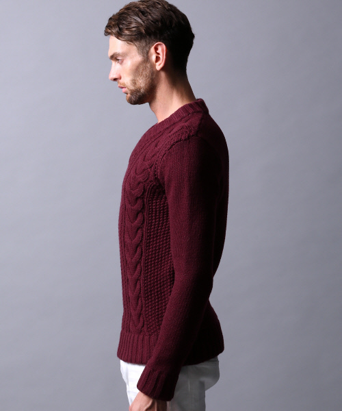 5351 POUR LES HOMMES（ゴーサンゴーイチプールオム）の「ラムウールVネックニット（ニット/セーター・メンズ・グレー/ブラック/ホワイト/ボルドー/ブラック×ホワイト・1/2/3）」の6枚目の写真