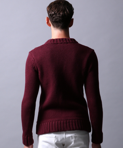 5351 POUR LES HOMMES（ゴーサンゴーイチプールオム）の「ラムウールVネックニット（ニット/セーター・メンズ・グレー/ブラック/ホワイト/ボルドー/ブラック×ホワイト・1/2/3）」の7枚目の写真