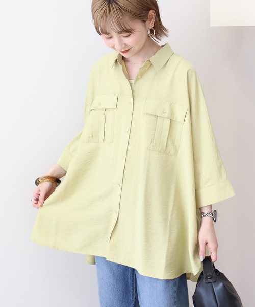 AMERICAN HOLIC（アメリカンホリック）の「【WEB限定】接触冷感Wポケットシャツチュニック（シャツ/ブラウス・レディース・アイボリー/チャコールグレー/カーキ・FREE）」の11枚目の写真