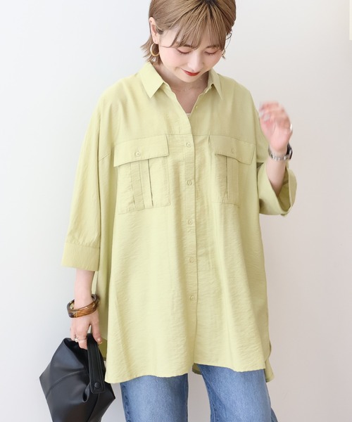 AMERICAN HOLIC（アメリカンホリック）の「【WEB限定】接触冷感Wポケットシャツチュニック（シャツ/ブラウス・レディース・アイボリー/チャコールグレー/カーキ・FREE）」の13枚目の写真