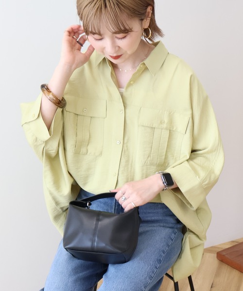 AMERICAN HOLIC（アメリカンホリック）の「【WEB限定】接触冷感Wポケットシャツチュニック（シャツ/ブラウス・レディース・アイボリー/チャコールグレー/カーキ・FREE）」の16枚目の写真