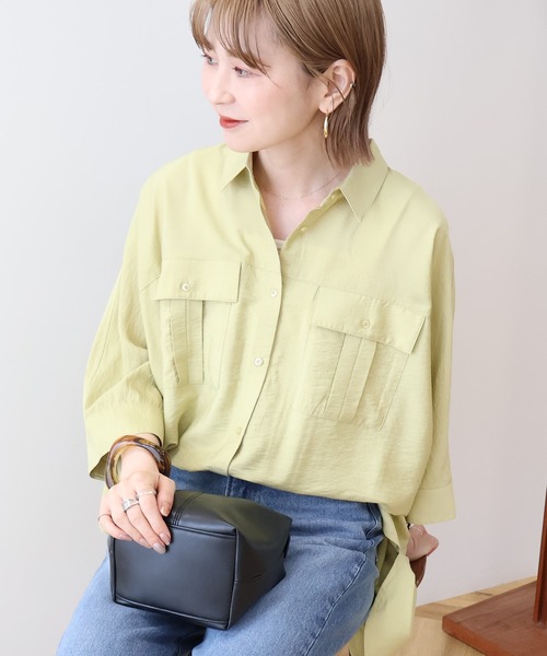 AMERICAN HOLIC（アメリカンホリック）の「【WEB限定】接触冷感Wポケットシャツチュニック（シャツ/ブラウス・レディース・アイボリー/チャコールグレー/カーキ・FREE）」の17枚目の写真