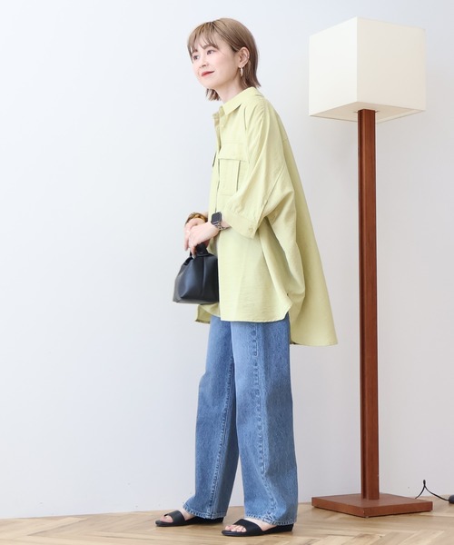 AMERICAN HOLIC（アメリカンホリック）の「【WEB限定】接触冷感Wポケットシャツチュニック（シャツ/ブラウス・レディース・アイボリー/チャコールグレー/カーキ・FREE）」の19枚目の写真