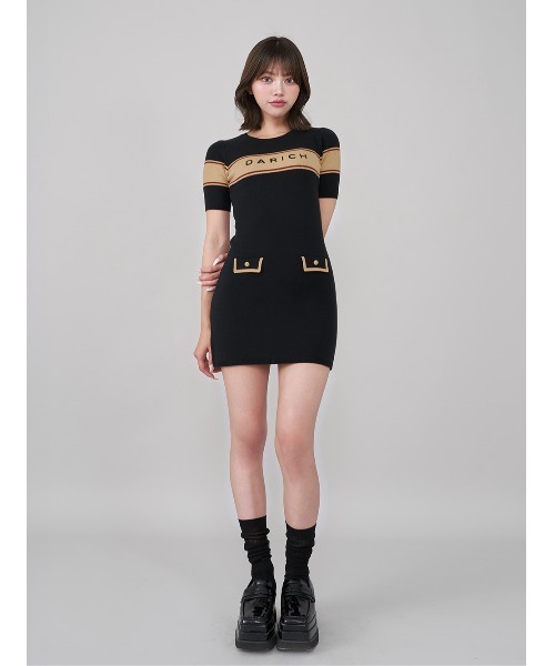 【FREE】新品未使用Darich ロゴワンピース ブラック ダーリッチ darich ロゴビッグTシャツ ミニワンピース ブラック