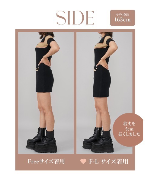 Darich ★ ポケットデザインロゴニットミニワンピース グレー ダーリッチ Darich ポケットデザインロゴニットミニワンピース