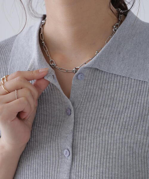 FREE'S MART（フリーズマート）の「衿付きラメニットカーディガン（ニット/セーター・レディース・ホワイト/ブルー/グレー/ブラウン・FREE）」の19枚目の写真