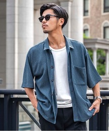 『CavariA/キャバリア』楊柳ルーズシルエット半袖シャツ