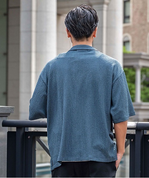 SILVER BULLET(シルバーバレット)の「『CavariA/キャバリア』楊柳ルーズシルエット半袖シャツ(シャツ/ブラウス・メンズ・ブルーグリーン/ブラウン/ブラック/グレー・L/M)」の12枚目の写真