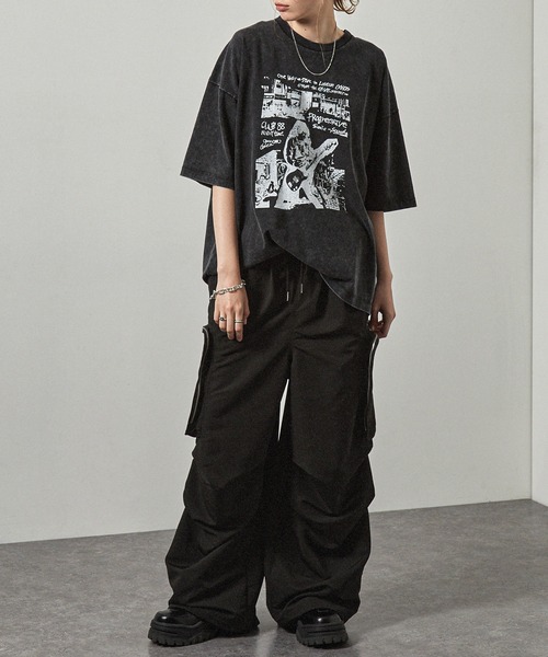 Alfred Alex（アルフレッドアレックス）の「【Alfred Alex】ルーズシルエットZIPポケットワイドカーゴパンツ（その他パンツ・メンズ・チャコール/ブラック・S/M/L）」の9枚目の写真