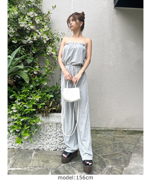 EGOIST（エゴイスト）の「ポケットロゴパイルベアオールインワン（つなぎ/オールインワン・レディース・グレー/ブラック・FREE）」の7枚目の写真